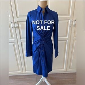 Carlisle Royal Blue Twist Front Shirt Waist Dress Size 4